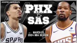 Phoenix Suns vs San Antonio Spurs Full Game Highlights | Mar 25 | 2024 NBA Season