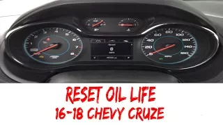 How To Reset Oil Life 2017 Chevy Cruze 2016 16-18 2018