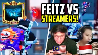 TOP 5 MOMENTS FEITZ 1V4 STREAMERS IN PUBG MOBILE!!