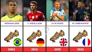 FIFA World Cup All Golden Boot Winners 1930-2022 | Golden Boot Winning Countries