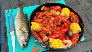 Trout, Crawfish and Bass Catch n' Cook in the Woods