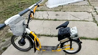 Электро-самокат на больших колёсах: 350W, 48V, ~20Aч..