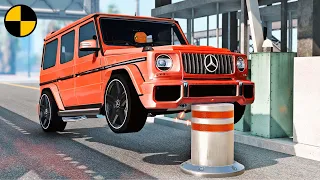 Cars vs Car Bollards 😱 BeamNG.Drive