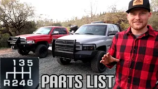 EVERY PART YOU NEED TO MANUAL TRANS SWAP YOUR CUMMINS