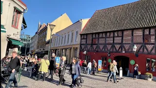 Sweden Walks: Malmö charming square “Lilla Torg” and surrounding area. Street life experience in 4K.