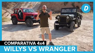 4x4 Test: Jeep Willys Overland 1954 vs Jeep Wrangler Rubicon 2021 | Review | Diariomotor