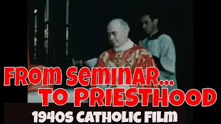 " SEMINAR TO PRIESTHOOD "  1950s ROMAN CATHOLIC CHURCH SEMINARY / PRIEST RECRUITMENT FILM  XD43384