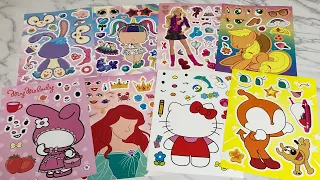 ASMR TOYS 8 minutes satisfying and relaxing decorating sticker book  stickers and dress up
