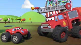 Les PLANTES CARNIVORES essayent de manger Maverick - Monster Town 🚗 Dessin animé Monster Trucks