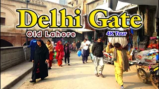 Walled City of Lahore Delhi Gate Walking 4K Tour | Watch & Rewatch