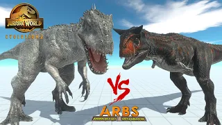 INDOMINUS REX (JWE2) vs 3x CARNOTAURUS (DINOSAUR BATTLE) - Animal Revolt Battle Simulator
