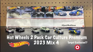 2023 Mix 4 Hot Wheels 2 Pack Car Culture Premium | Nissan | Subaru | Bugatti | Diecast Unboxing RARE