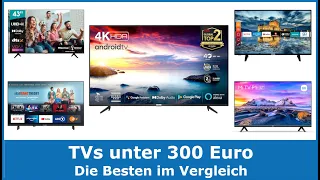 Die besten TVs & Fernseher unter 300 Euro (TOP 5 - 2024) 🥇 Testsieger im Vergleich (gut und günstig)