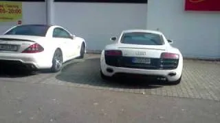 Audi R8 V10 and a Mercedes SL63 AMG