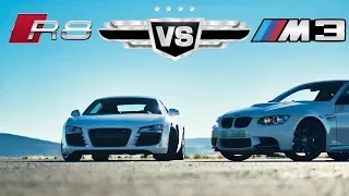 2007 Audi R8 V8 vs 2008 BMW E92 M3, dragrace