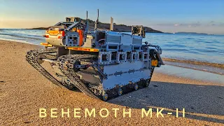 Heavy LEGO Technic amphibious tracked vehicle, build and test.