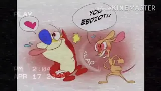 ren x stimpy but with frosty the snowcone