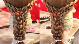 Смежная коса на резинках | Авторские причёски | Лена Роговая | Hairstyles by REM | Copyright ©