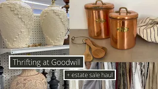 Thrift with Me | Goodwill Thrift + Estate Sale Haul | Thrifting for Home Decor