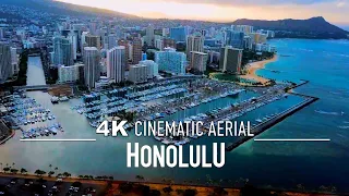 HONOLULU 🇺🇸 Drone 4K | HAWAII Oahu | UNITED STATES of America USA