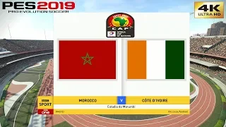 PES 2019 (PC) Morocco vs Ivory Coast | AFRICA CUP OF NATIONS GROUP D | 28/06/2019 | 4K 60FPS