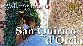 San Quirico d'Orcia (Tuscany), Italy【Walking Tour】History in Subtitles - 4K