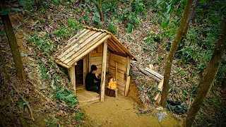 7 Days - Design & Finish the Amazing Underground Bushcraft for a Nature Shelter