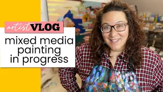 Julie's Art Vlog 54: Large Mixed Media Painting in Progress