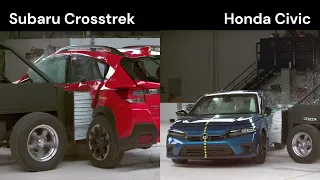 Crash Test - Subaru Crosstrek vs Honda Civic in new IIHS Side Crash Test