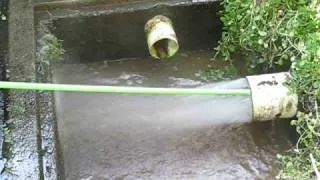 WARTHOG WT Jetting Nozzle in Action at 8.5gpm3500psi in 6-inch drain w/JETTERS NORTHWEST Eagle-200