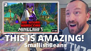 BIG UPGRADES! SmallishBeans Upgrading My Area & Me! | 100 Hours Of Hardcore Minecraft (REACTION!)