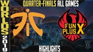 FNC vs FPX Highlights ALL GAMES | Worlds 2019 Quarter finals | Fnatic vs FunPlus Phoenix