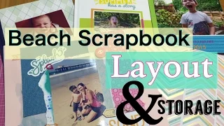 Beach Scrapbook layout & Scrapbook storage and photo books | I'm A Cool Mom