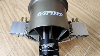 FMS 80mm 3665 2000kv thrust stand test on 7s  4.3KG thrust!