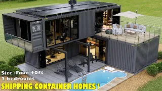 Shipping Container Homes | 2 Bedrooms | Modern Container House With Swimming Pool