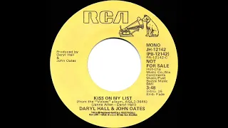 1981 Daryl Hall & John Oates - Kiss On My List (mono radio promo 45)