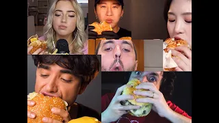 MUKBANGERS CONSUMING BURGER (ASMR COMPILATION)