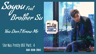 Soyou (소유) & Brother Su (브라더수) – You Don’t Know Me (모르나봐) | She Was Pretty OST Part. 4 Lyrics Indo