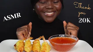 ASMR NOODLES WRAPPED SHRIMP (PRAWN) MUKBANG (No Talking) |Crunchy Eating Sounds| Vikky ASMR