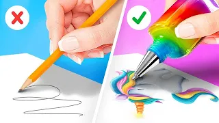 FUNNY SCHOOL HACKS AND IDEAS || Awesome And Cool Art Hacks by 123 GO ! LIVE