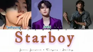 Taehyung x Jimin x Jungkook- Starboy [original by theweekend] color coded lyrics {vminkook}