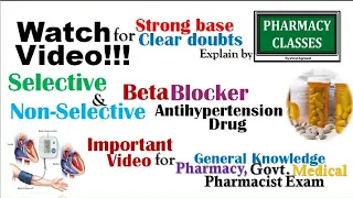 Selective and Nonselective Beta blocker drugs, Mechanism Action, antihypertensive drug for Pharmacy