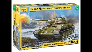 Обзор набора Звезда 3686 1/35 Советский средний танк обр. 1942 Т-34/76