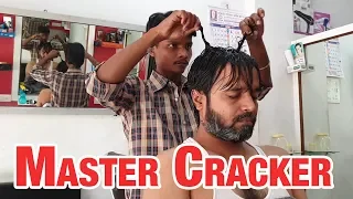 Master Cracker Head and Shoulder Massage with Neck and Hair Cracking | Indian Massage