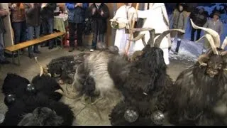 Gasteiner Krampuslauf: Krampusse & Nikolaus, Krampus Attacke / Perchtenlauf