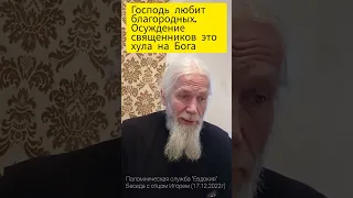 Господь любит благородных. Осуждение священников это хула на Бога. Отец Игорь Мухин (Годеново)