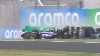 Daniel Ricciardo and Alex Albon big crash Japan