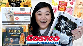TRYING EVERY COSTCO BOBA PRODUCT! (Boba Mochi, Instant Boba, Boba Ice Cream & more)
