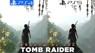 Shadow of the Tomb Raider PS4 vs PS5 60FPS - Graphics Comparison - Framerate - 4K - Loading Times