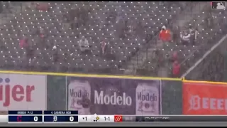 Miguel Cabrera Hits the First HR of 2021 in a Blizzard and slides into 2nd
